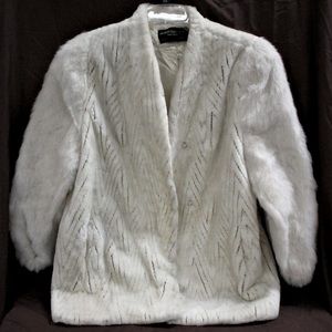 Jacques Saint Laurent For Genelle Faux Fur White Cream Stroller Coat